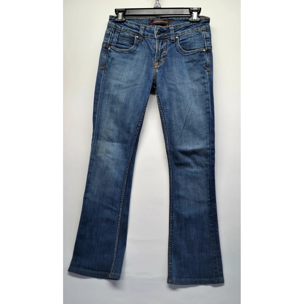 Yanuk  Y2K Women's Blue Denim Jeans Tag(25) Measures(27) Cotton Blend Bootcut A8